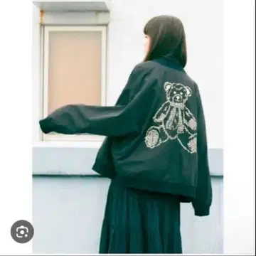 메리제니 테디 자수 블루종 점퍼