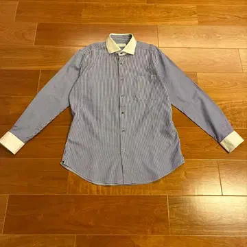 Calvin Klein 블루 화이트 스트라이프 와이셔츠