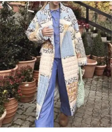 sea new york 꽃무늬 패치워크 롱 코트