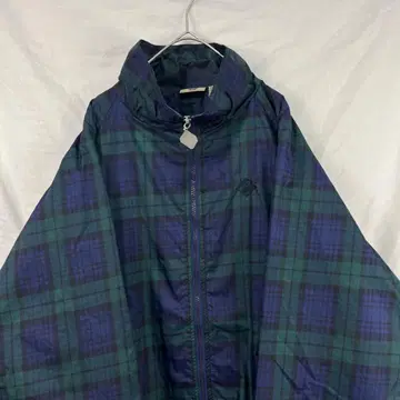 90s jerzees 저지 올 패턴 체크 나일론 자켓