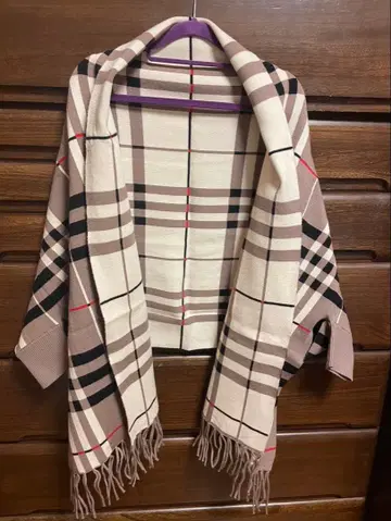 그랜터블! 체크 무늬 판초 케이프 코트