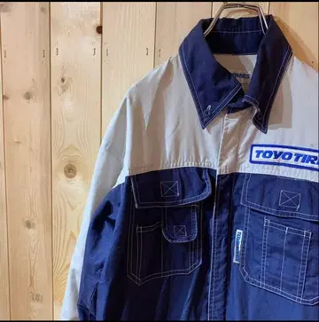 AE2458 TOYO TIRES 자동차 정비사 작업복 그레이 x 네이비