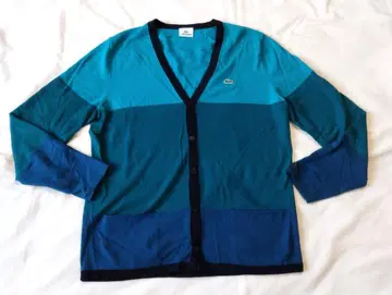 라코스테 그린 계열 악어 로고 니트 가디건 5