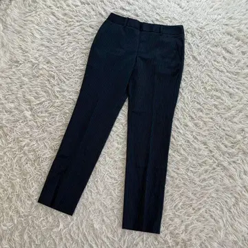 스트레이트 팬츠 비즈니스 팬츠 포멀 스트라이프 네이비 S 사이즈