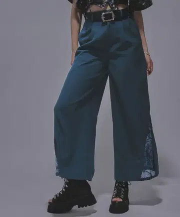 HARE flower 레이스 절개 팬츠