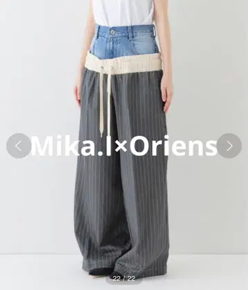 Mika.I x Oriens 데님 레이어드 슬랙스 팬츠 36