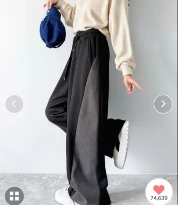 클래식 엘프 JaVa 사이드 절개 오버 사이즈 스웨트 팬츠