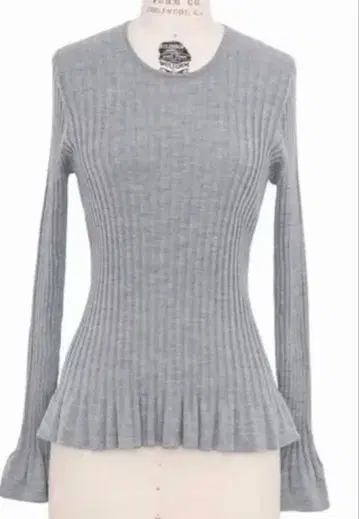 드로어 그레이 리브 니트 긴팔 1