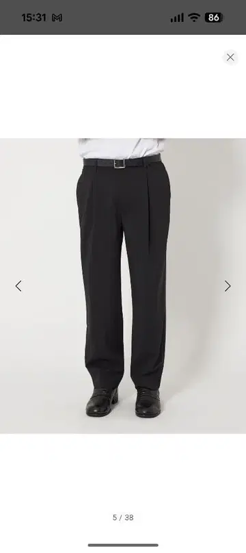 유나이티드 애로우즈 테이퍼드 팬츠 블랙 S