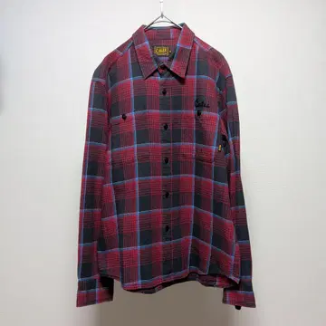 CALLE 칼리 타탄 마드라스 체크 셔츠 M 자수