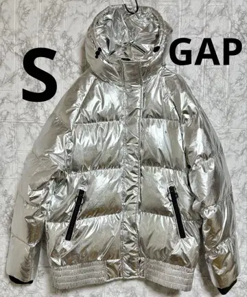인기 [고품질] GAP 실버 메탈릭 다운 자켓 S