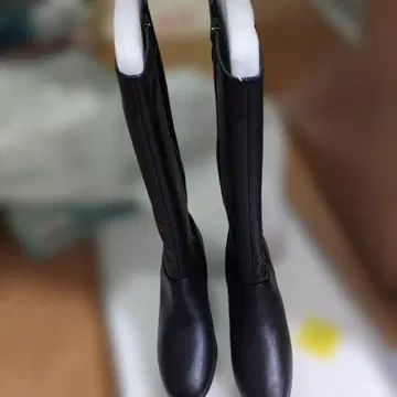 블랙 롱 부츠 25.5cm 와이드 핏