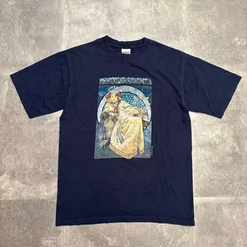 00s 뮈샤 빈티지 티셔츠 네이비 90s