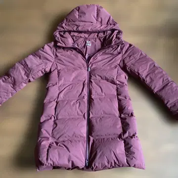 UNIQLO 심리스 다운 코트 S 로즈 발수 다운