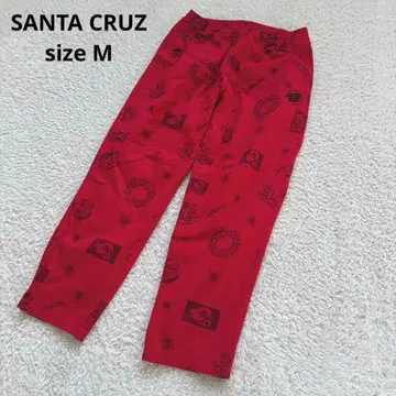 고품질 산타크루즈 올 패턴 이지 팬츠 스크리밍 핸드 빨간색 M