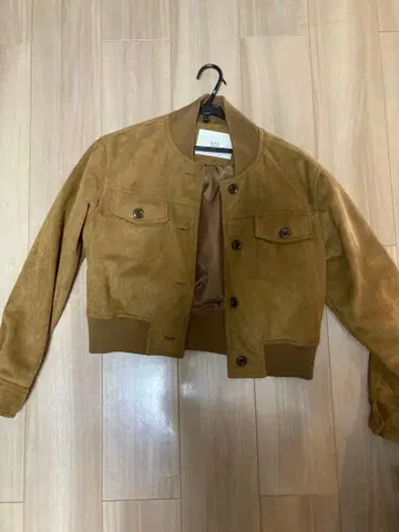 브라운 스웨이드 크롭 자켓