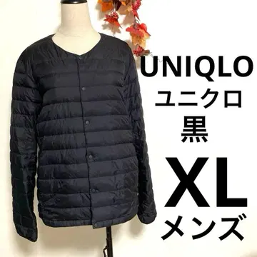 유니클로 울트라 라이트 다운 노카라 블랙 XL