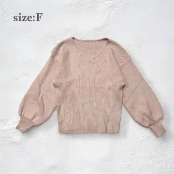 니트 V넥 스웨터 여성용 둥근 소매 핑크 페미닌 가을/겨울 귀여운