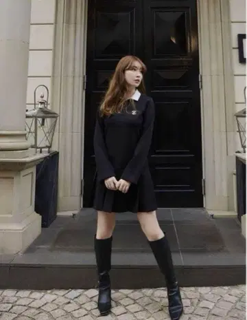 Herlipto 폴로 플리츠 미니 드레스 M 사이즈