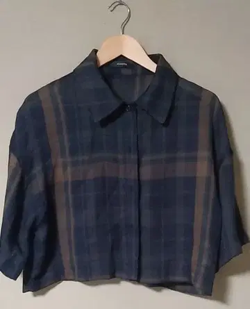 JEANASIS 지나시스 우븐 체크 셔츠 SS 네이비