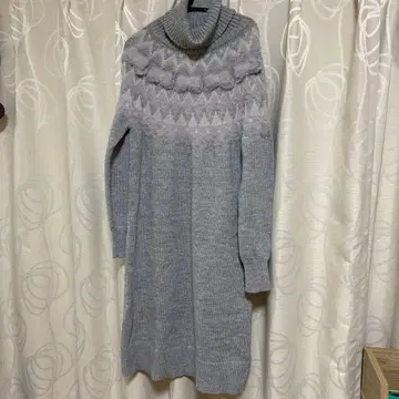 터틀넥 니트 원피스