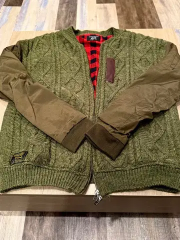 glamb 케이블 짜임 자켓 올리브 그린