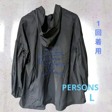 PERSONS 리본 자수 하늘하늘 소매 마운틴 파카 블랙 L 사이즈