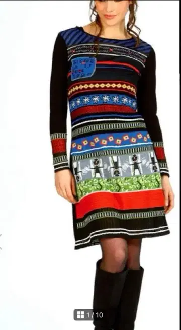 Antares des Toiles 동양풍 니트 원피스 F