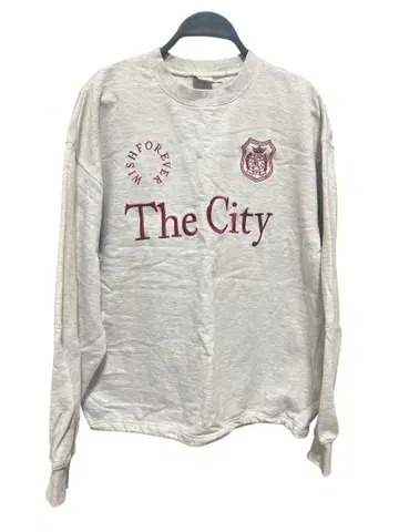 wishforever 드로 코드 부착 맨투맨 그레이 L 사이즈