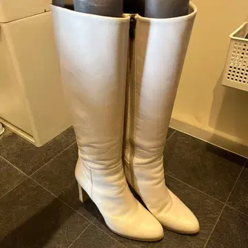 DIANA 화이트 가죽 롱 부츠