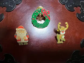 크리스마스 핀 배지 세트 산타 루돌프