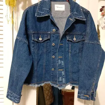 진한 데님 블루 오버 사이즈 자켓