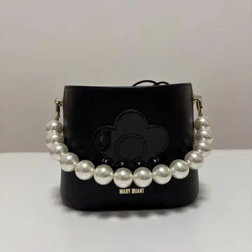 MARY QUANT 펄 데코레이션 데이지 2 숄더 블랙