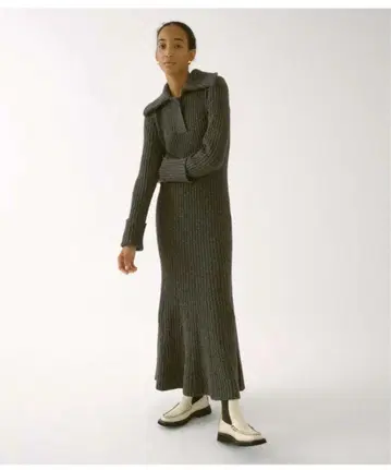 그레이 니트 롱 원피스