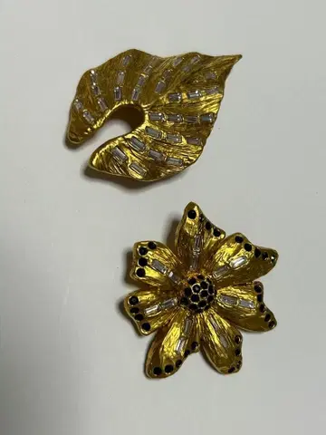 seven seas 빈티지 브로치 꽃 잎 세븐시즈 비쥬 나