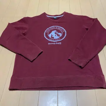 [ mont-bell ] 맨투맨/트레이닝복/무지/버건디/빅 로고/새상품급