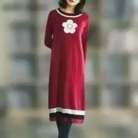 MARY QUANT 마리콴트 데이지 로고 니트 원피스 빨간색 보더