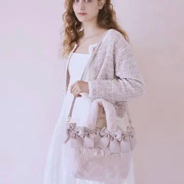 Maison de FLEUR 핑크매니아 2Way 퍼 리본 백