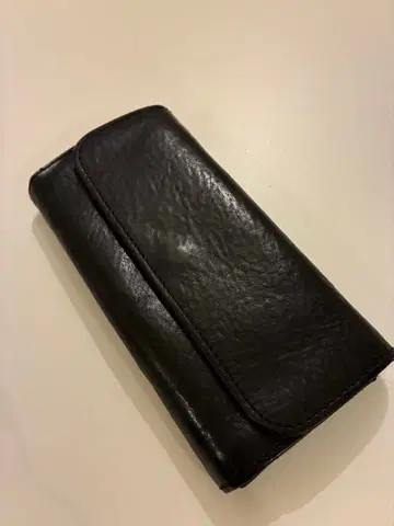 SLOW 블랙 가죽 장지갑