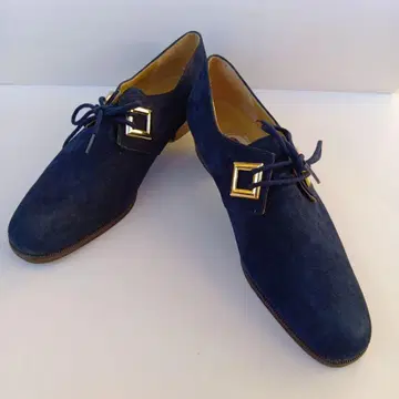 레오나르도 다 빈치 여성용 신발 가죽 신발 스웨이드 네이비