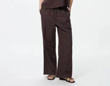 UNIQLO 린넨 블렌드 이지 팬츠 브라운 M