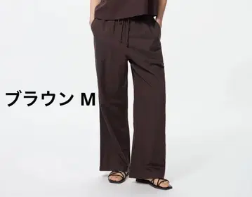 UNIQLO 린넨 블렌드 이지 팬츠 브라운 M