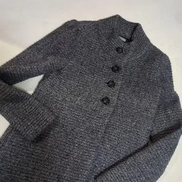 띠어리 니트 코트 차콜 트위드