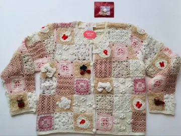 핑크하우스 패치워크 니트 가디건