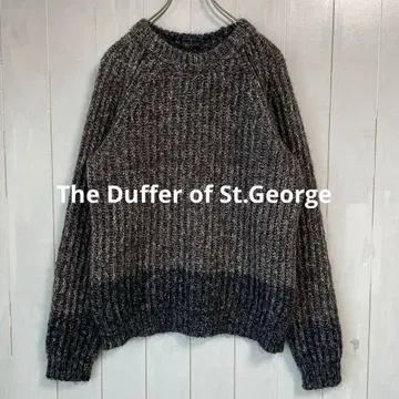 Duffer 모헤어 혼방 크루넥 리브 스웨터 래글런 슬리브