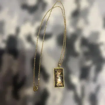 골드 도금 직사각형 펜던트 목걸이
