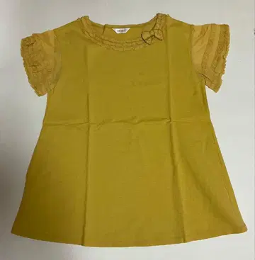 핑크하우스 로운프릴 티셔츠 튜닉 머스타드