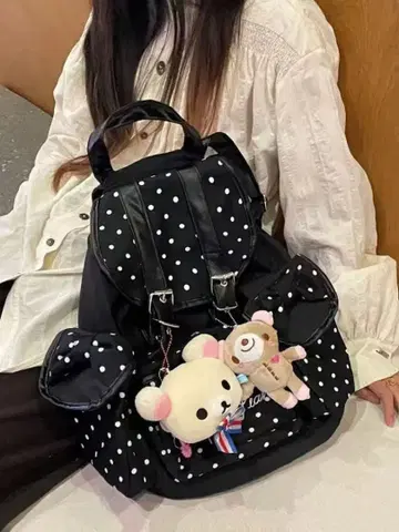 백팩 냅색 y2k 헤이세이 여아 도트 위시코어