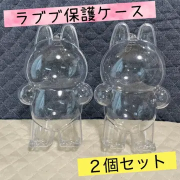 라부부 labubu 보호 케이스 2세트 투명 케이스 스탠딩 클리어 케이스