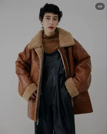 Ameri 리버서블 가죽 블루종